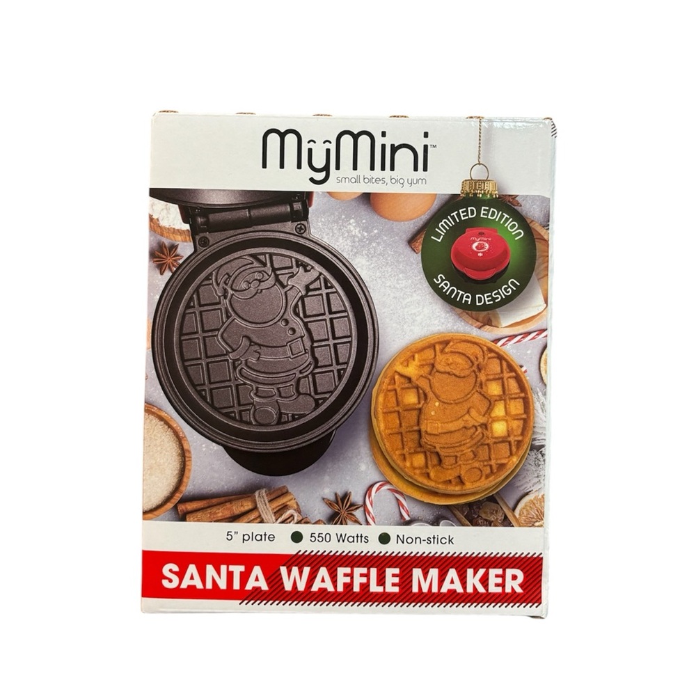 Nostalgia MyMini Santa Waffle Maker - Black and Red